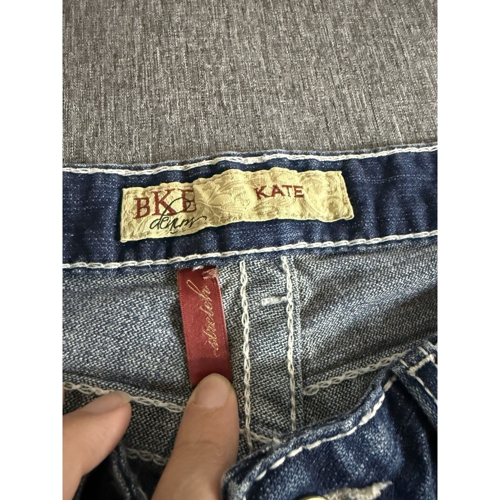 BKE Buckle Kate Stretch Distressed Bedazzled Pockets Low Rise Women Jeans Sz 28 - Picture 8 of 16